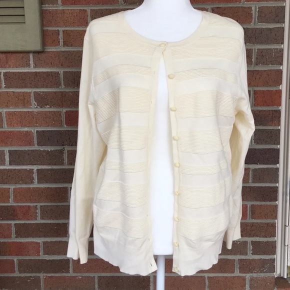 Charter Club Cardigan Cream Women Size L - Picture 4 of 5